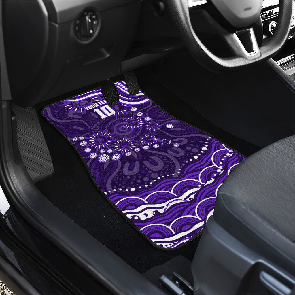 Personalized Fremantle Dockers Rugby Car Mats Aboriginal Dot Art - Dreamtime Football Mascot