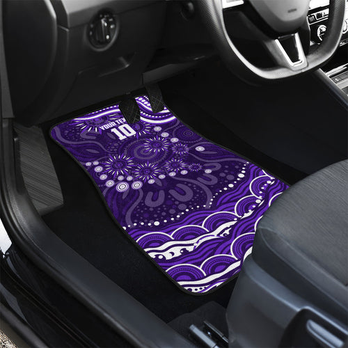 Personalized Fremantle Dockers Rugby Car Mats Aboriginal Dot Art - Dreamtime Football Mascot