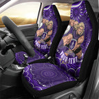 Personalized Fremantle Dockers Rugby Car Seat Cover Aboriginal Dot Art - Dreamtime Football Mascot