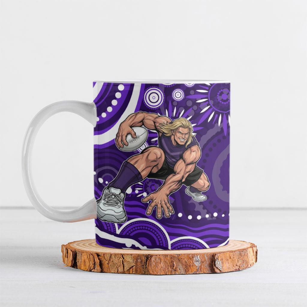 Personalized Fremantle Dockers Rugby Ceramic Mug Aboriginal Dot Art - Dreamtime Football Mascot
