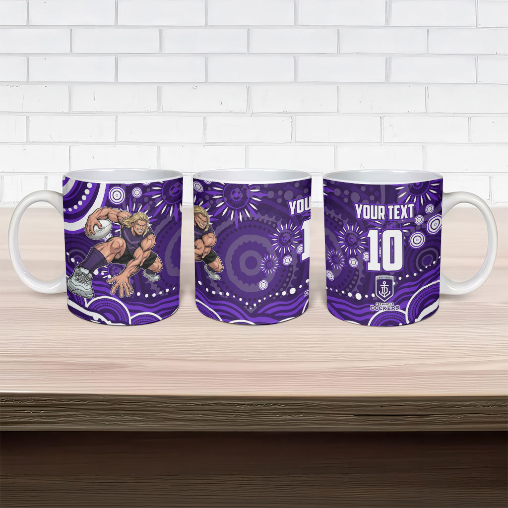 Personalized Fremantle Dockers Rugby Ceramic Mug Aboriginal Dot Art - Dreamtime Football Mascot