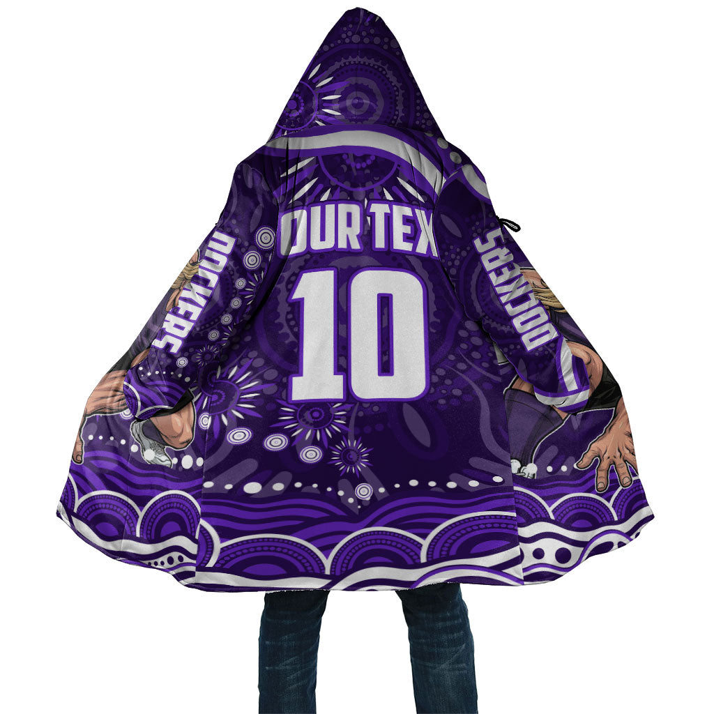 Personalized Fremantle Dockers Rugby Cloak Aboriginal Dot Art - Dreamtime Football Mascot