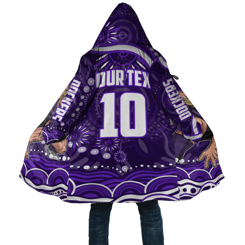 Personalized Fremantle Dockers Rugby Cloak Aboriginal Dot Art - Dreamtime Football Mascot