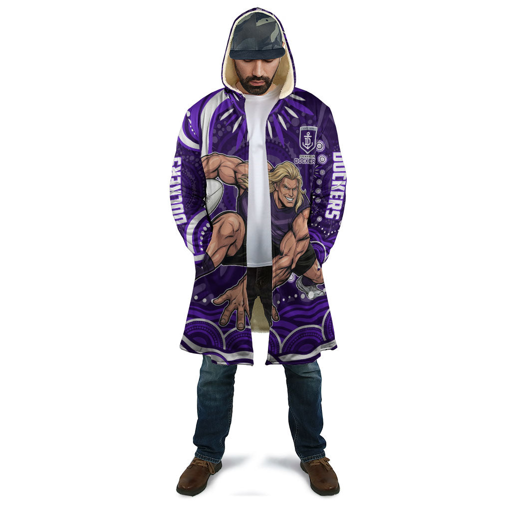 Personalized Fremantle Dockers Rugby Cloak Aboriginal Dot Art - Dreamtime Football Mascot