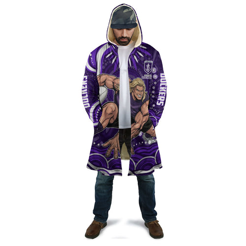 Personalized Fremantle Dockers Rugby Cloak Aboriginal Dot Art - Dreamtime Football Mascot