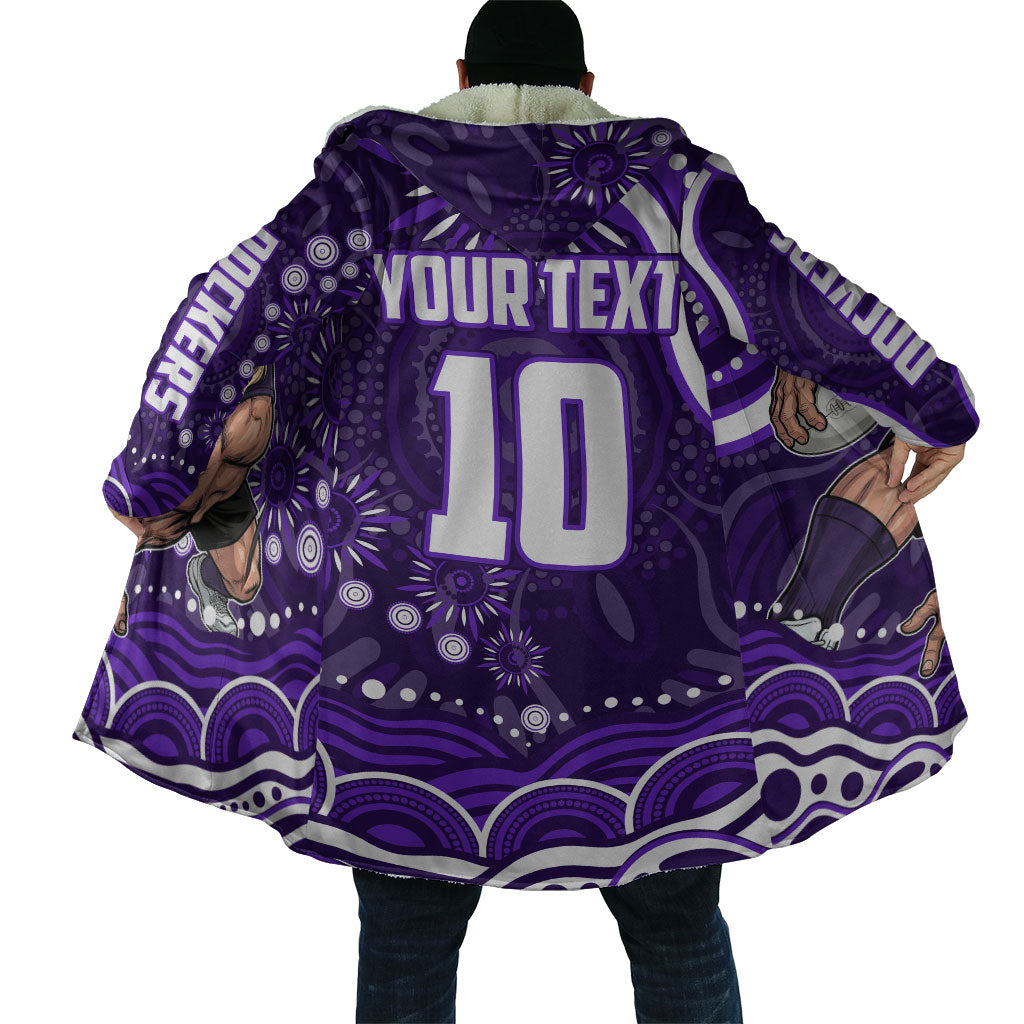 Personalized Fremantle Dockers Rugby Cloak Aboriginal Dot Art - Dreamtime Football Mascot