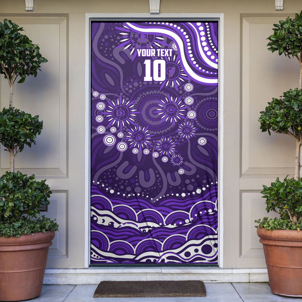 Personalized Fremantle Dockers Rugby Door Cover Aboriginal Dot Art - Dreamtime Football Mascot