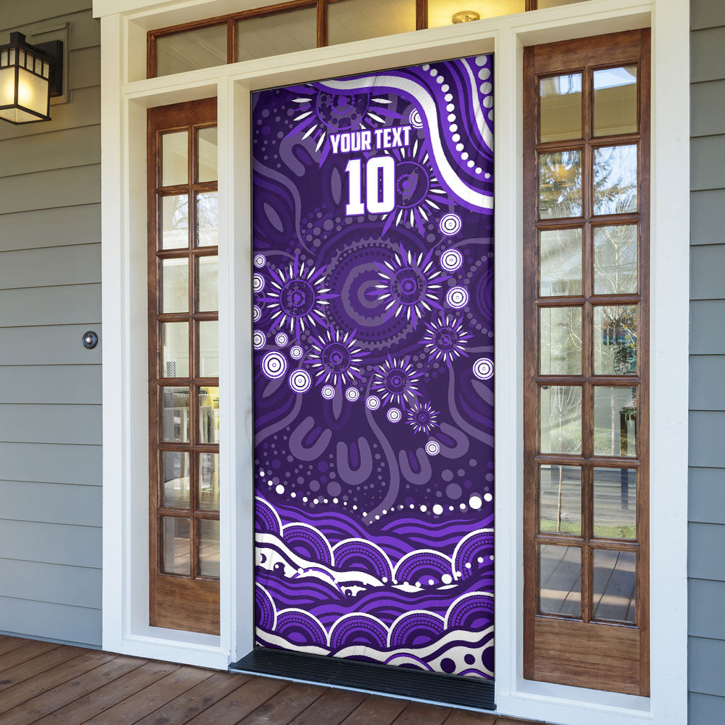 Personalized Fremantle Dockers Rugby Door Cover Aboriginal Dot Art - Dreamtime Football Mascot