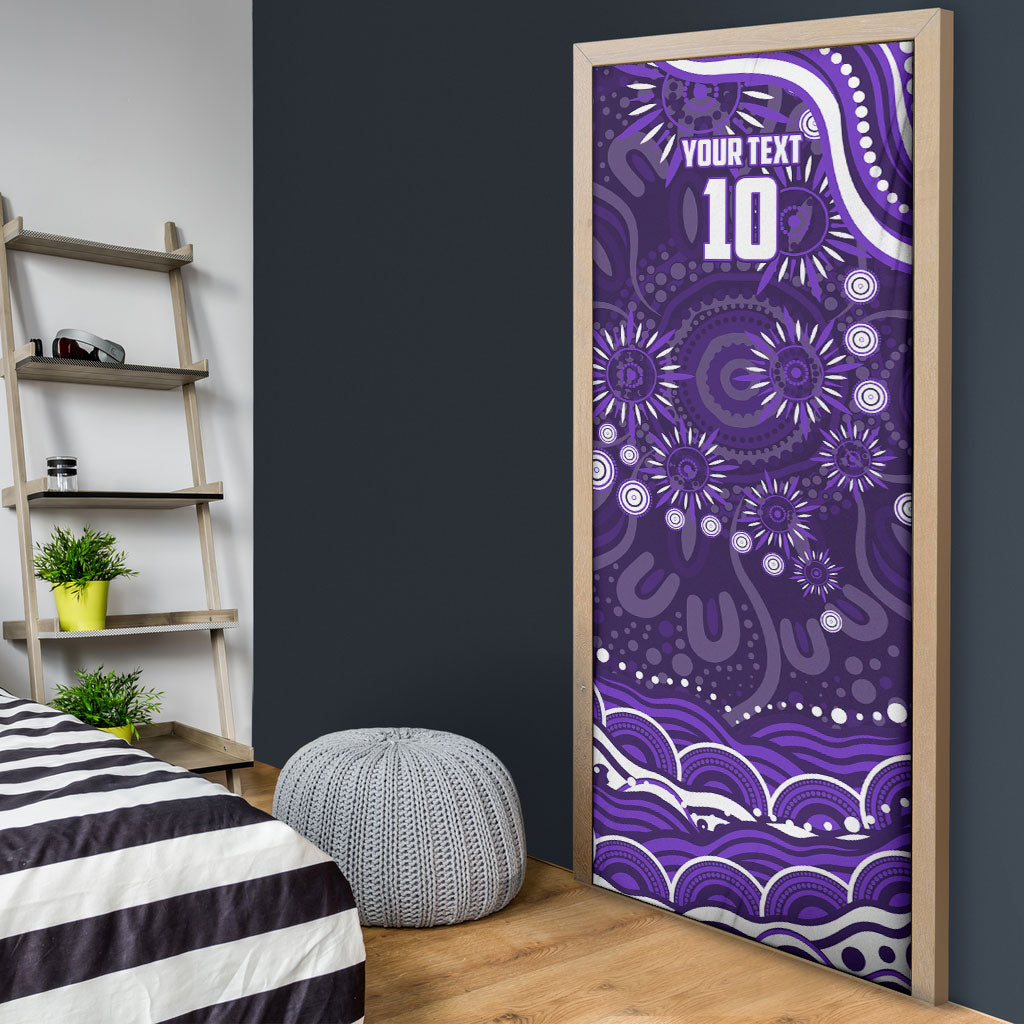 Personalized Fremantle Dockers Rugby Door Cover Aboriginal Dot Art - Dreamtime Football Mascot