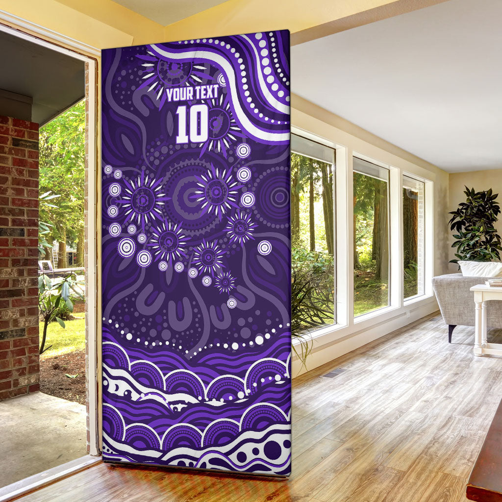 Personalized Fremantle Dockers Rugby Door Cover Aboriginal Dot Art - Dreamtime Football Mascot