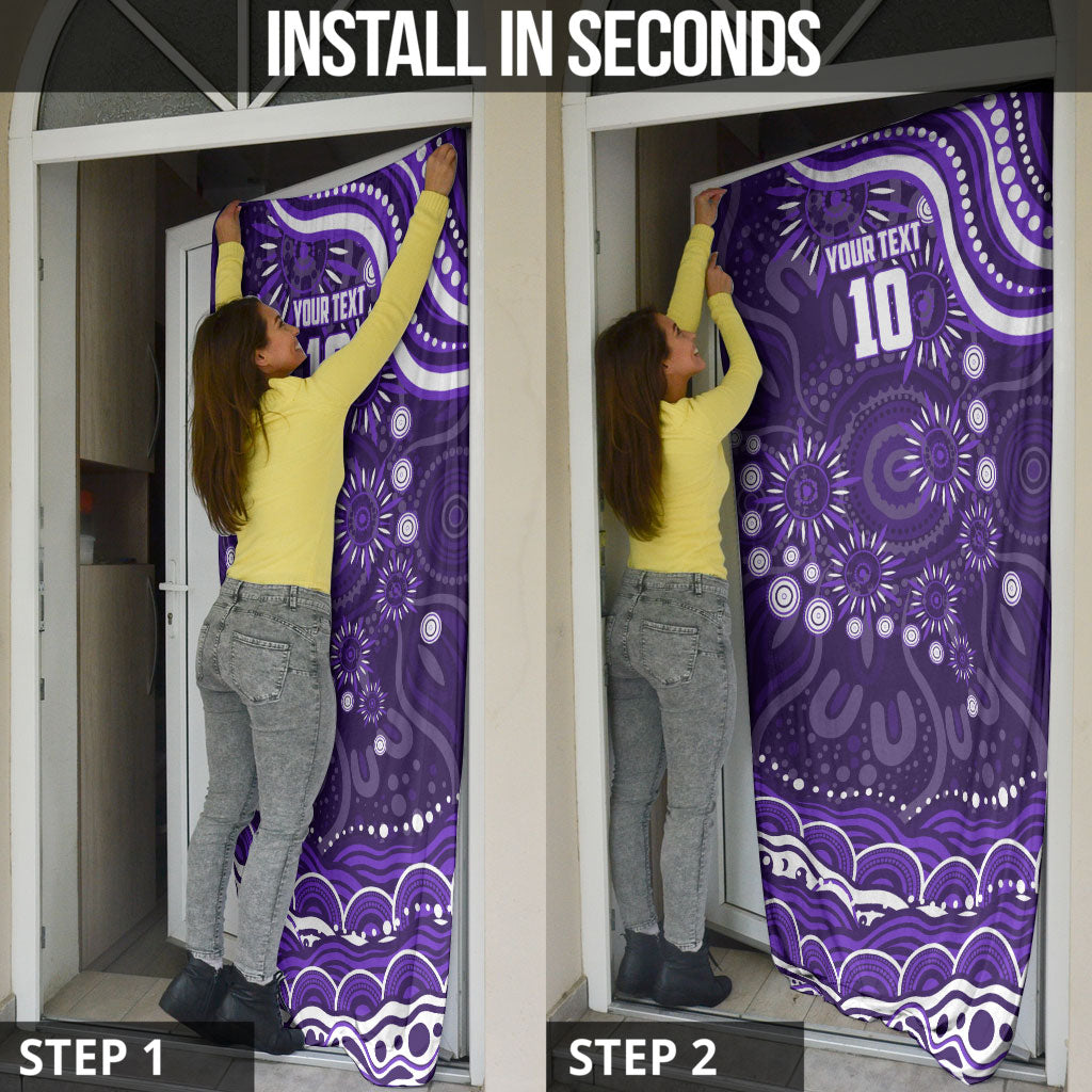 Personalized Fremantle Dockers Rugby Door Cover Aboriginal Dot Art - Dreamtime Football Mascot