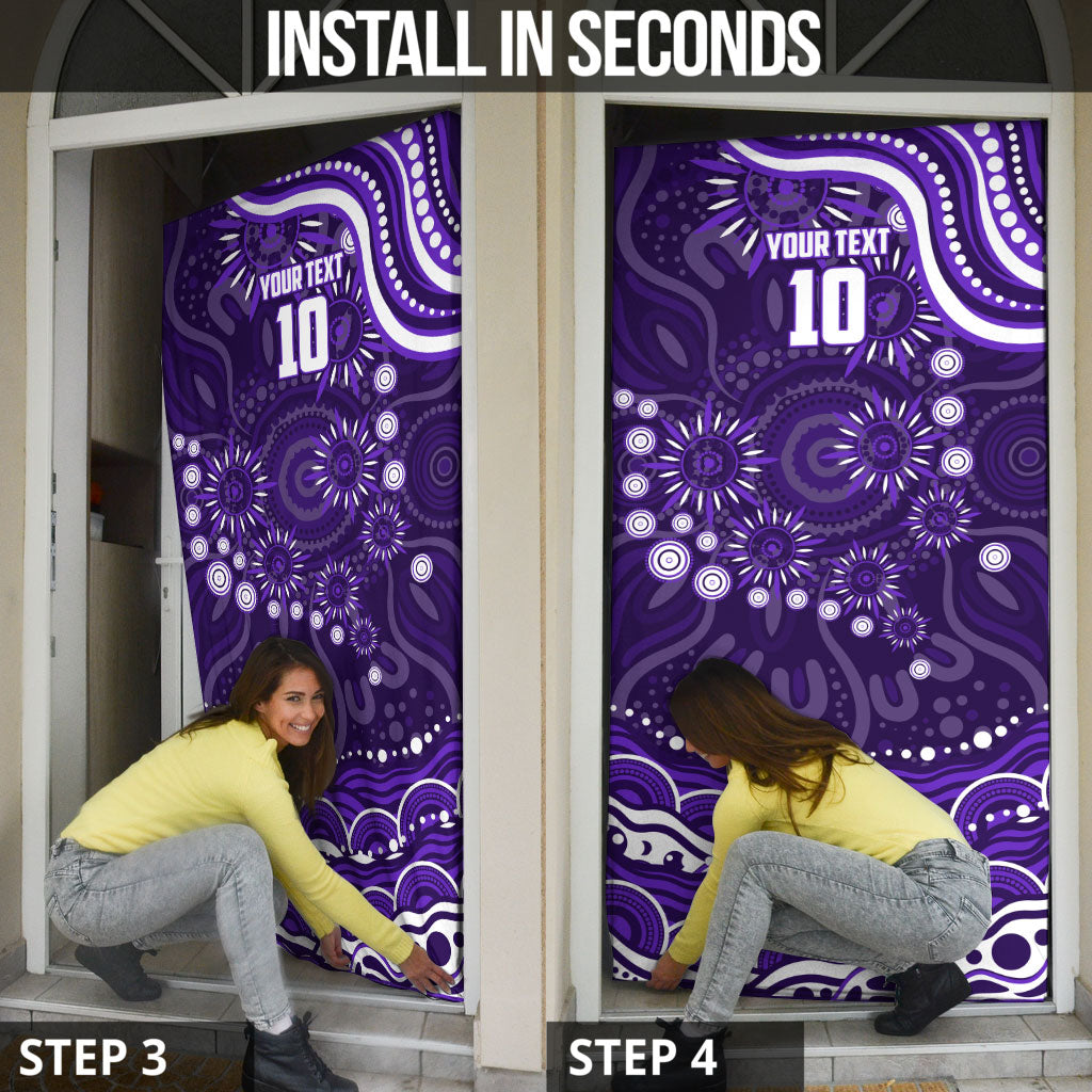 Personalized Fremantle Dockers Rugby Door Cover Aboriginal Dot Art - Dreamtime Football Mascot