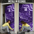 Personalized Fremantle Dockers Rugby Door Cover Aboriginal Dot Art - Dreamtime Football Mascot