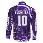 Personalized Fremantle Dockers Rugby Family Matching Mermaid Dress and Hawaiian Shirt Aboriginal Dot Art - Dreamtime Football Mascot