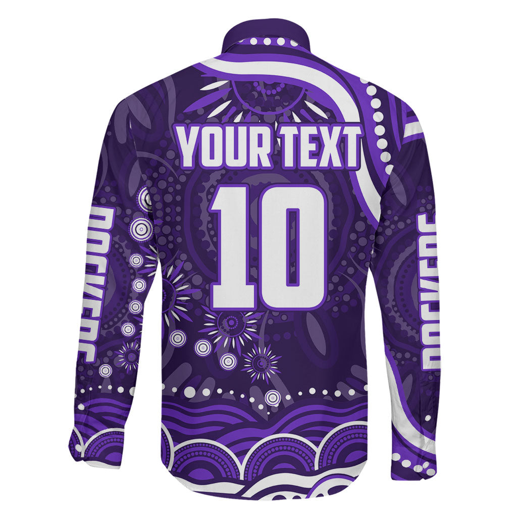Personalized Fremantle Dockers Rugby Family Matching Mermaid Dress and Hawaiian Shirt Aboriginal Dot Art - Dreamtime Football Mascot