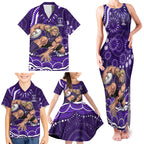 Personalized Fremantle Dockers Rugby Family Matching Tank Maxi Dress and Hawaiian Shirt Aboriginal Dot Art - Dreamtime Football Mascot