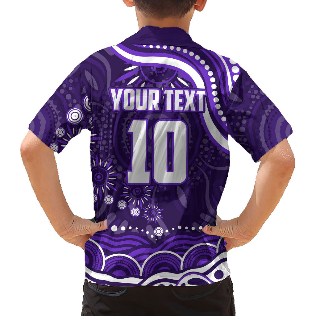 Personalized Fremantle Dockers Rugby Family Matching Tank Maxi Dress and Hawaiian Shirt Aboriginal Dot Art - Dreamtime Football Mascot