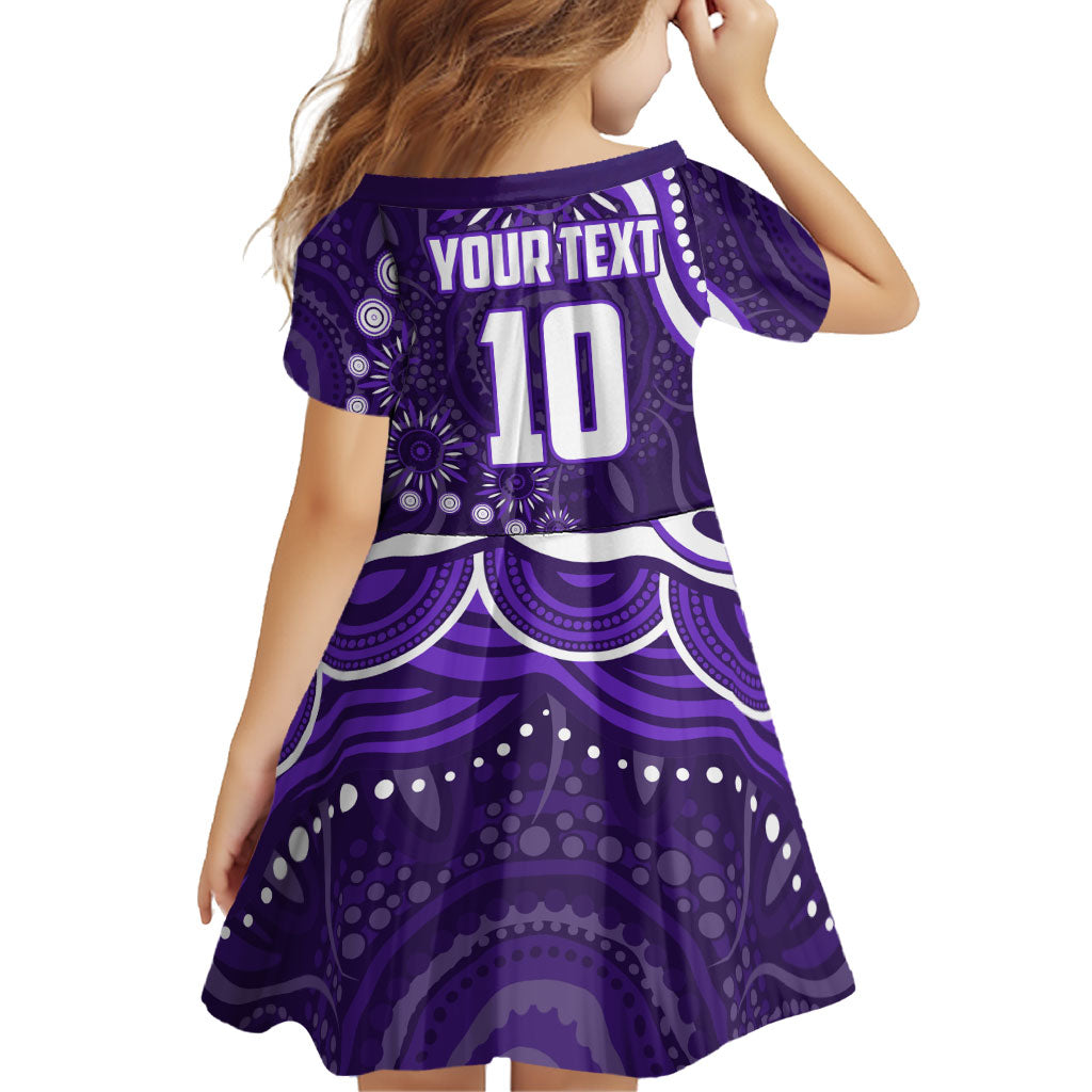 Personalized Fremantle Dockers Rugby Family Matching Tank Maxi Dress and Hawaiian Shirt Aboriginal Dot Art - Dreamtime Football Mascot