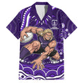 Personalized Fremantle Dockers Rugby Family Matching Tank Maxi Dress and Hawaiian Shirt Aboriginal Dot Art - Dreamtime Football Mascot