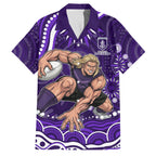 Personalized Fremantle Dockers Rugby Family Matching Tank Maxi Dress and Hawaiian Shirt Aboriginal Dot Art - Dreamtime Football Mascot