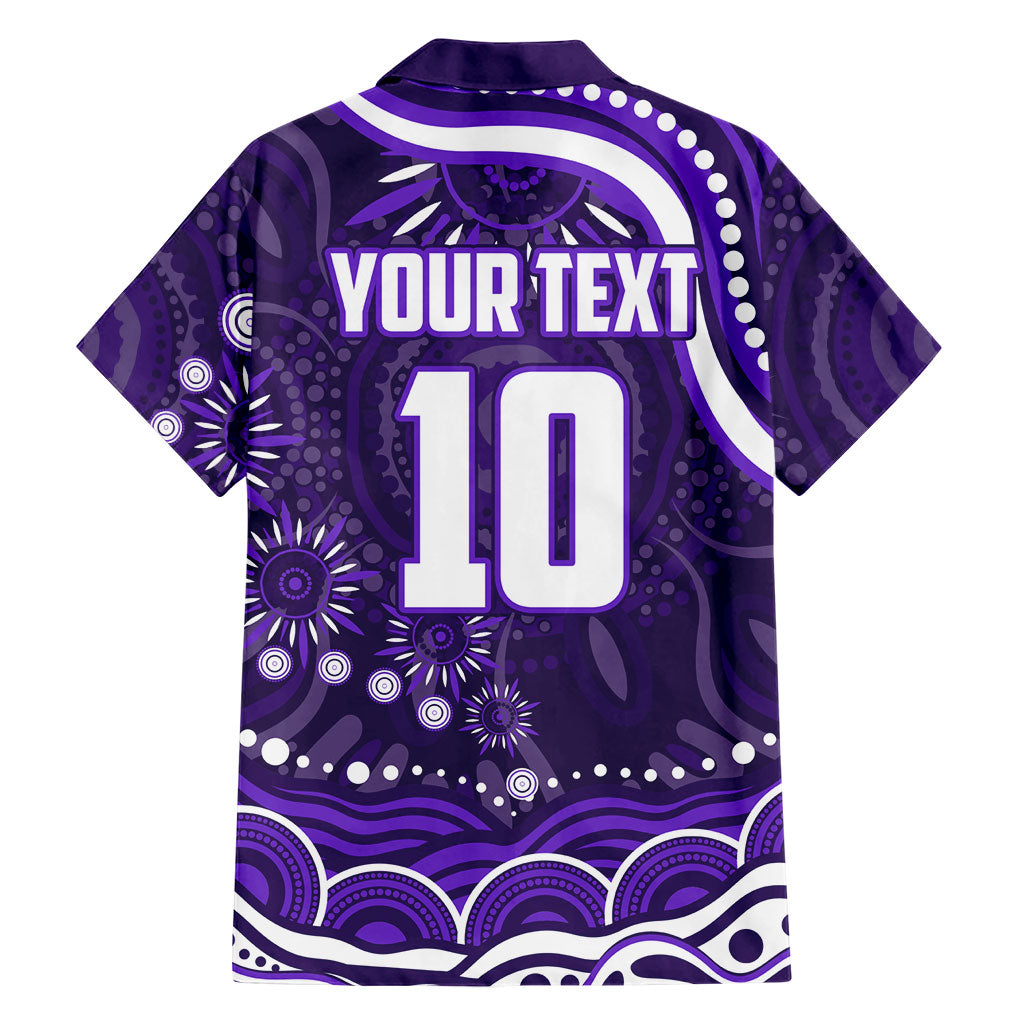 Personalized Fremantle Dockers Rugby Family Matching Tank Maxi Dress and Hawaiian Shirt Aboriginal Dot Art - Dreamtime Football Mascot