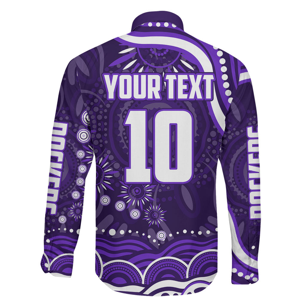 Personalized Fremantle Dockers Rugby Family Matching Tank Maxi Dress and Hawaiian Shirt Aboriginal Dot Art - Dreamtime Football Mascot