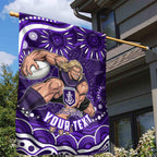 Personalized Fremantle Dockers Rugby Garden Flag Aboriginal Dot Art - Dreamtime Football Mascot