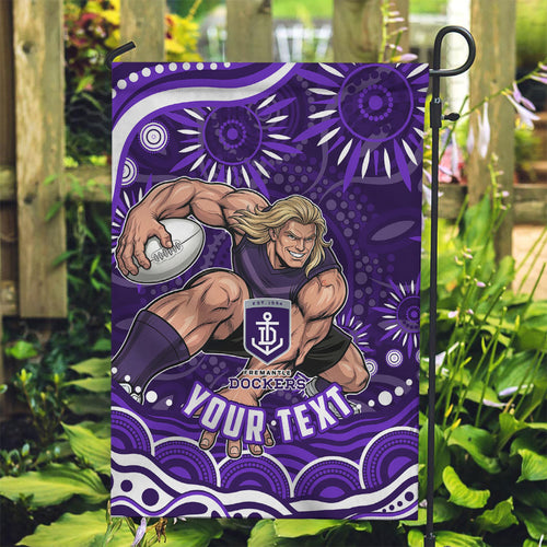 Personalized Fremantle Dockers Rugby Garden Flag Aboriginal Dot Art - Dreamtime Football Mascot