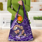 Personalized Fremantle Dockers Rugby Grocery Bag Aboriginal Dot Art - Dreamtime Football Mascot
