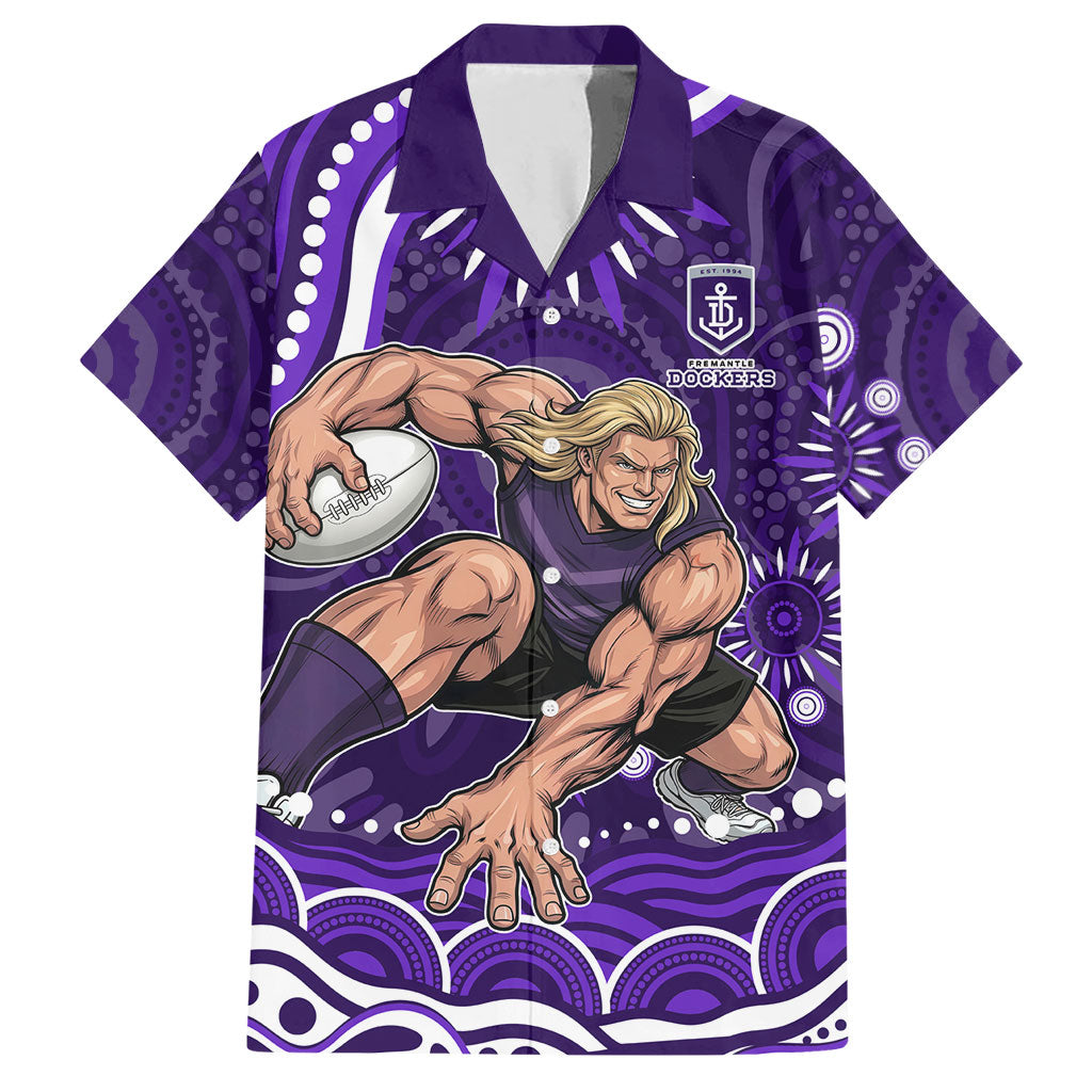 Personalized Fremantle Dockers Rugby Hawaiian Shirt Aboriginal Dot Art - Dreamtime Football Mascot