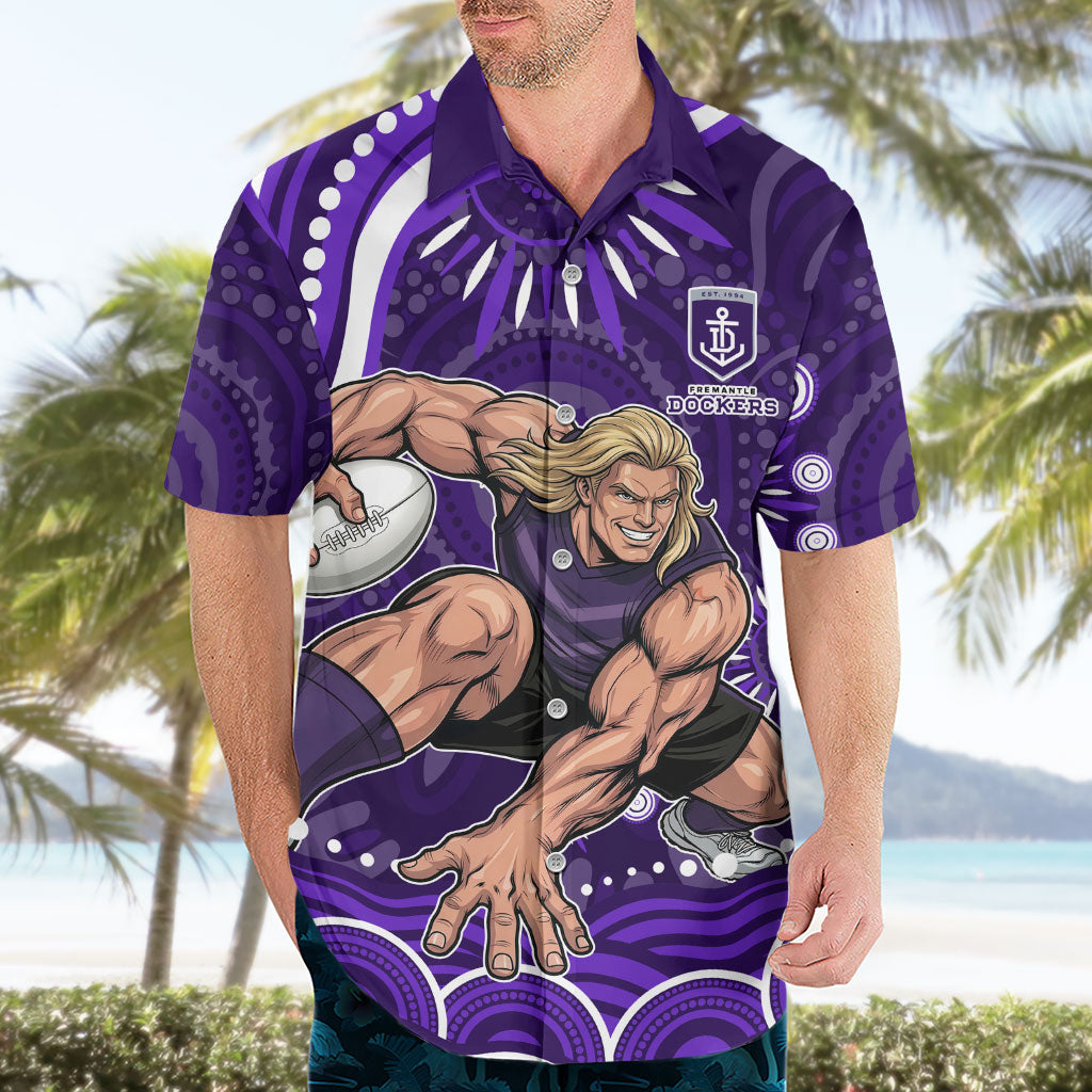 Personalized Fremantle Dockers Rugby Hawaiian Shirt Aboriginal Dot Art - Dreamtime Football Mascot