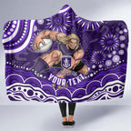 Personalized Fremantle Dockers Rugby Hooded Blanket Aboriginal Dot Art - Dreamtime Football Mascot