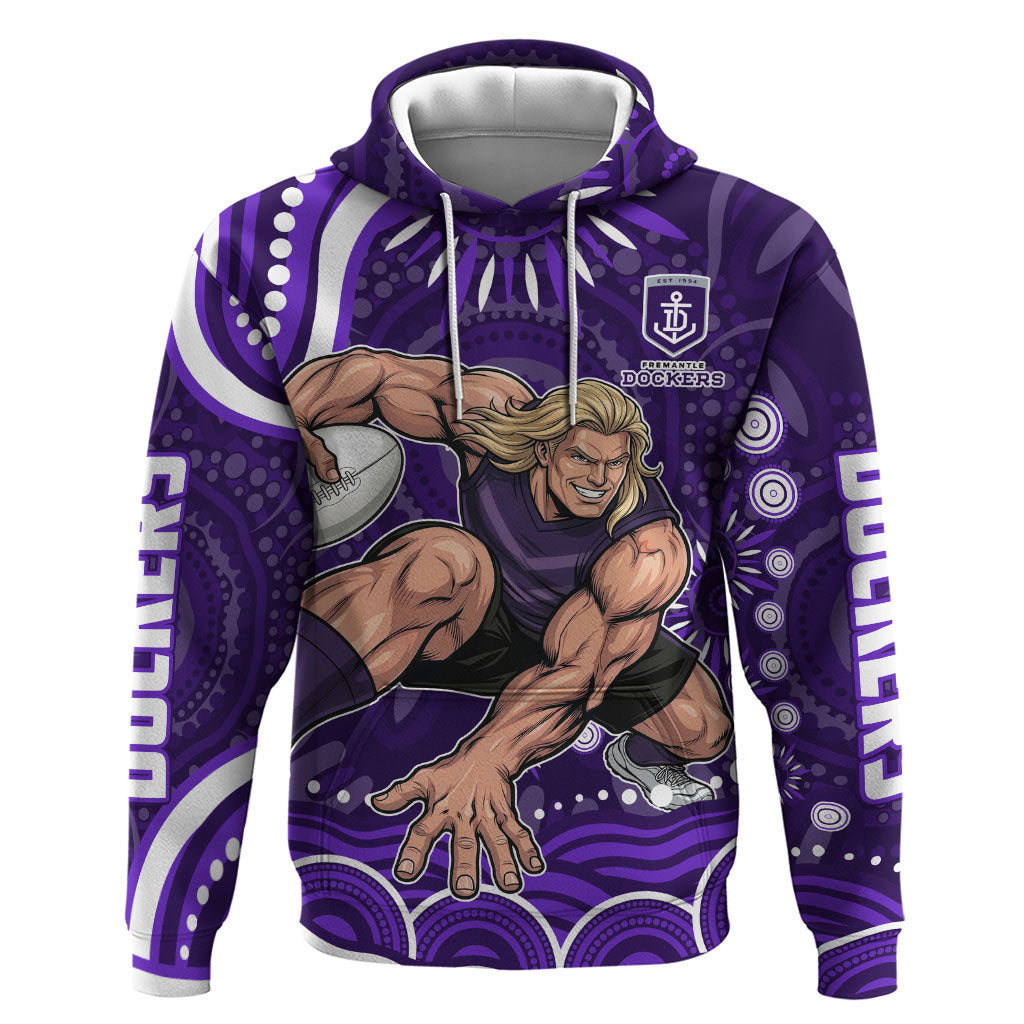 Personalized Fremantle Dockers Rugby Hoodie Aboriginal Dot Art - Dreamtime Football Mascot