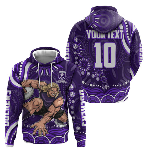 Personalized Fremantle Dockers Rugby Hoodie Aboriginal Dot Art - Dreamtime Football Mascot