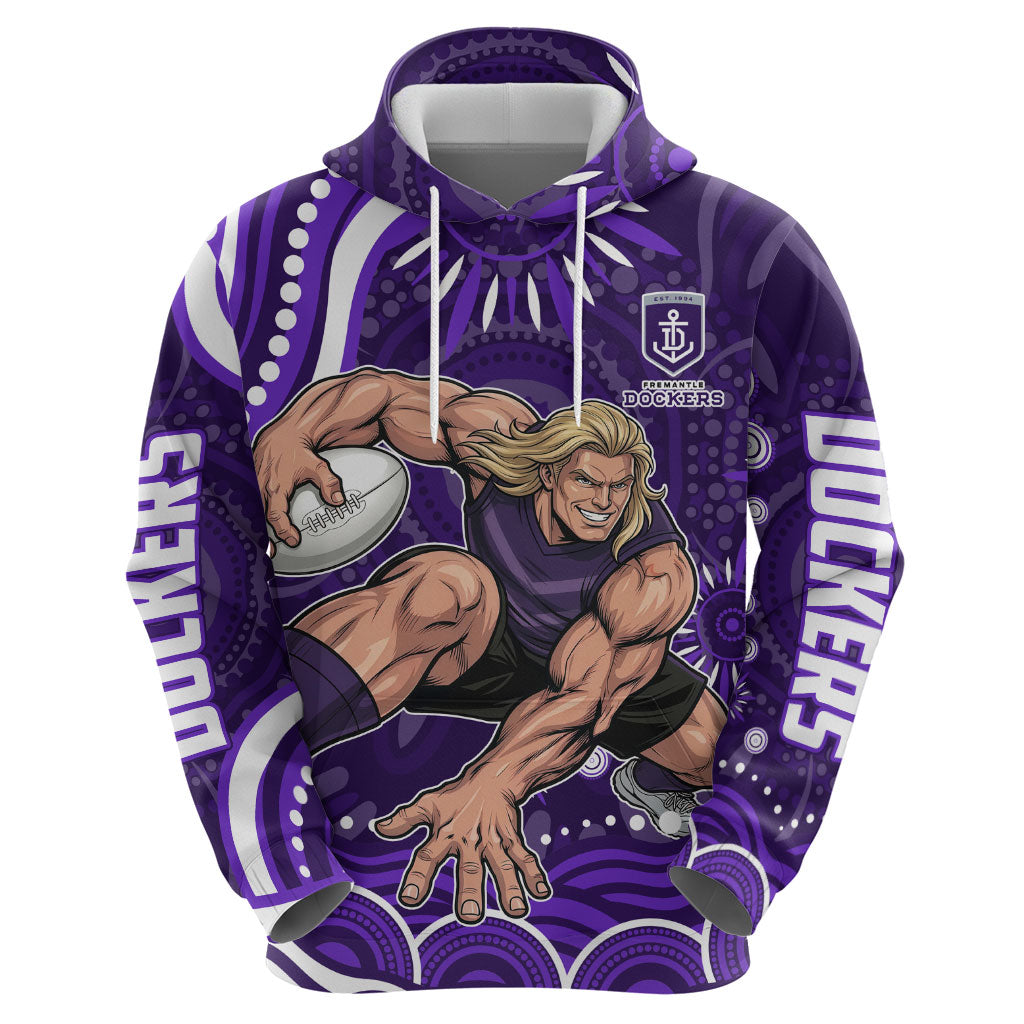 Personalized Fremantle Dockers Rugby Hoodie Aboriginal Dot Art - Dreamtime Football Mascot