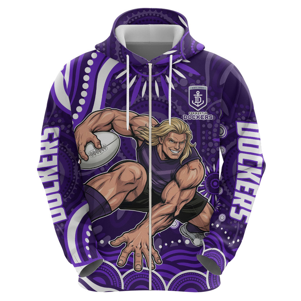 Personalized Fremantle Dockers Rugby Hoodie Aboriginal Dot Art - Dreamtime Football Mascot
