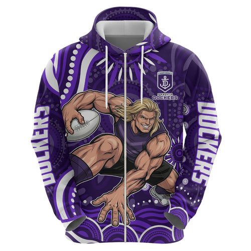 Personalized Fremantle Dockers Rugby Hoodie Aboriginal Dot Art - Dreamtime Football Mascot