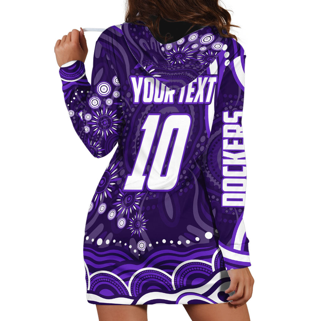 Personalized Fremantle Dockers Rugby Hoodie Dress Aboriginal Dot Art - Dreamtime Football Mascot
