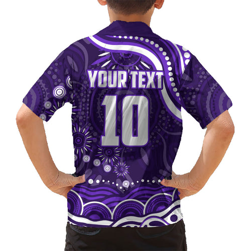 Personalized Fremantle Dockers Rugby Kid Hawaiian Shirt Aboriginal Dot Art - Dreamtime Football Mascot