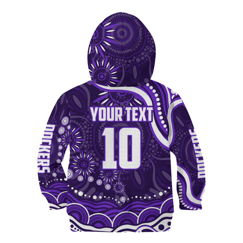 Personalized Fremantle Dockers Rugby Kid Hoodie Aboriginal Dot Art - Dreamtime Football Mascot