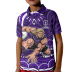 Personalized Fremantle Dockers Rugby Kid Polo Shirt Aboriginal Dot Art - Dreamtime Football Mascot