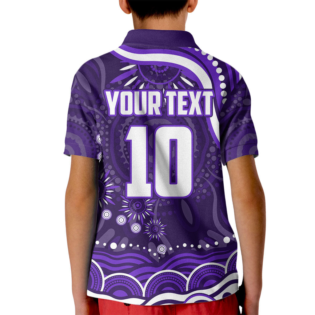 Personalized Fremantle Dockers Rugby Kid Polo Shirt Aboriginal Dot Art - Dreamtime Football Mascot