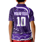 Personalized Fremantle Dockers Rugby Kid Polo Shirt Aboriginal Dot Art - Dreamtime Football Mascot