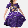 Personalized Fremantle Dockers Rugby Kid Short Sleeve Dress Aboriginal Dot Art - Dreamtime Football Mascot