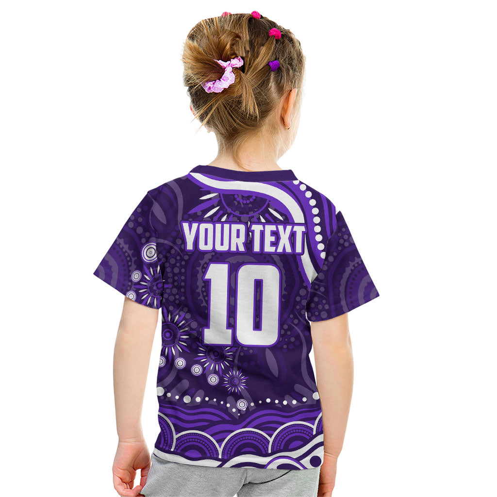 Personalized Fremantle Dockers Rugby Kid T Shirt Aboriginal Dot Art - Dreamtime Football Mascot