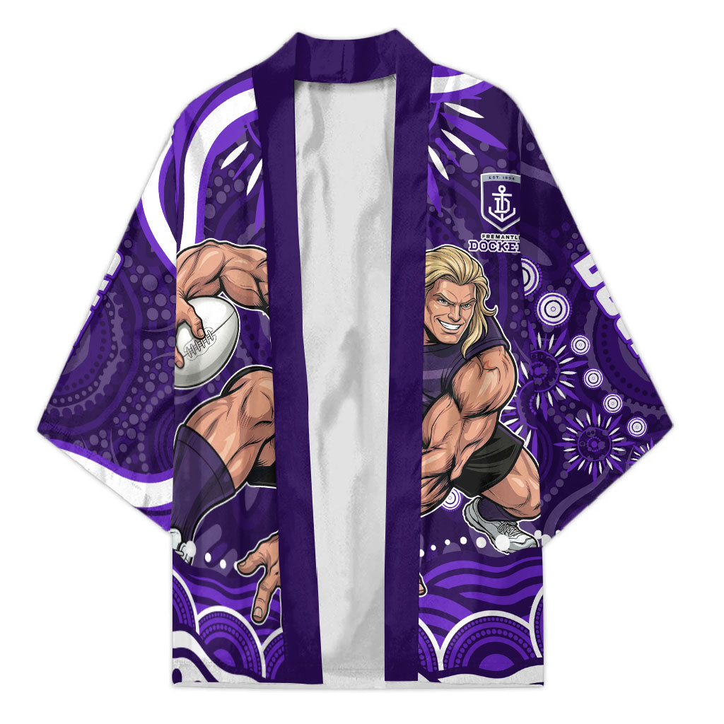 Personalized Fremantle Dockers Rugby Kimono Aboriginal Dot Art - Dreamtime Football Mascot