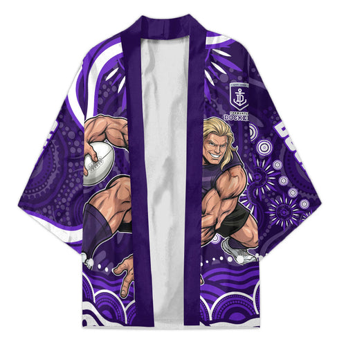 Personalized Fremantle Dockers Rugby Kimono Aboriginal Dot Art - Dreamtime Football Mascot