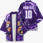 Personalized Fremantle Dockers Rugby Kimono Aboriginal Dot Art - Dreamtime Football Mascot