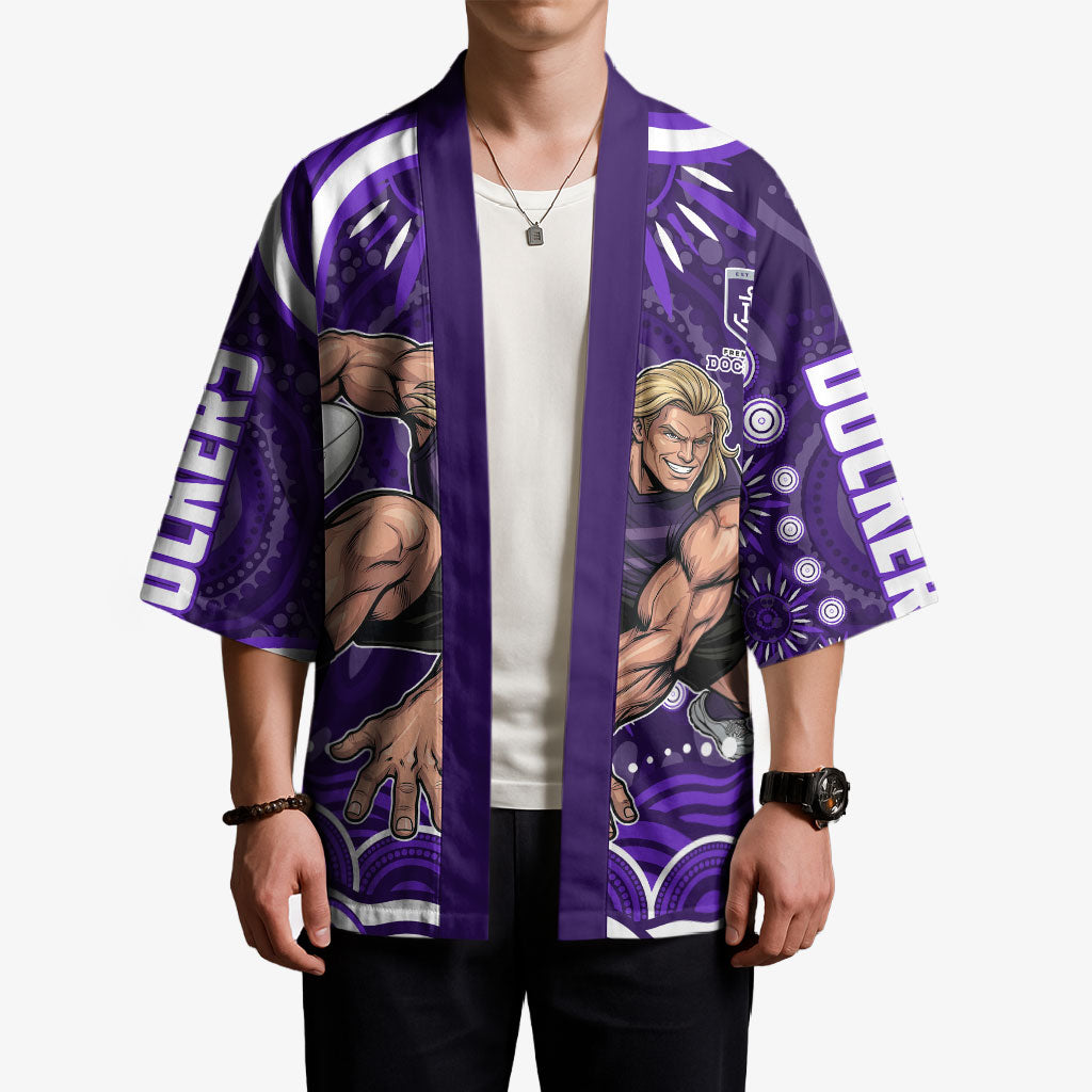 Personalized Fremantle Dockers Rugby Kimono Aboriginal Dot Art - Dreamtime Football Mascot