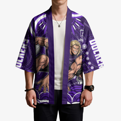 Personalized Fremantle Dockers Rugby Kimono Aboriginal Dot Art - Dreamtime Football Mascot